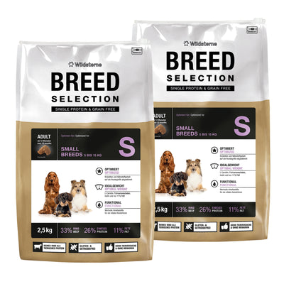 Monoprotein Hundefutter ohne Getreide mit optimierten Kroketten für kleine Hunde günstig im Doppelpack