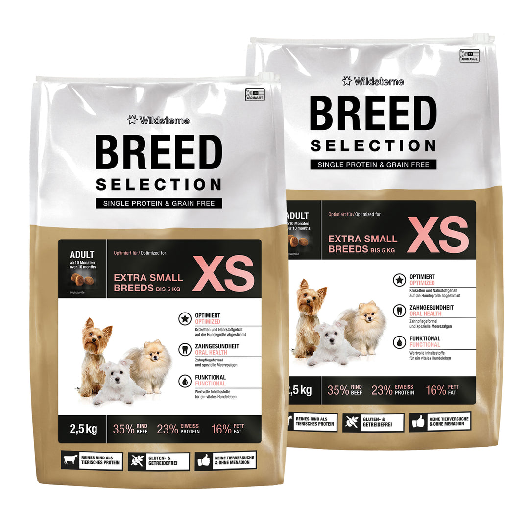 Vorteilspack Breed Selection Adult XS 2x 2,5 kg – Wildsterne