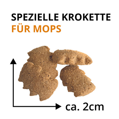 Monoprotein Hundefutter ohne Getreide mit optimierten Kroketten für den Mops bei Breed Selection von Wildsterne 