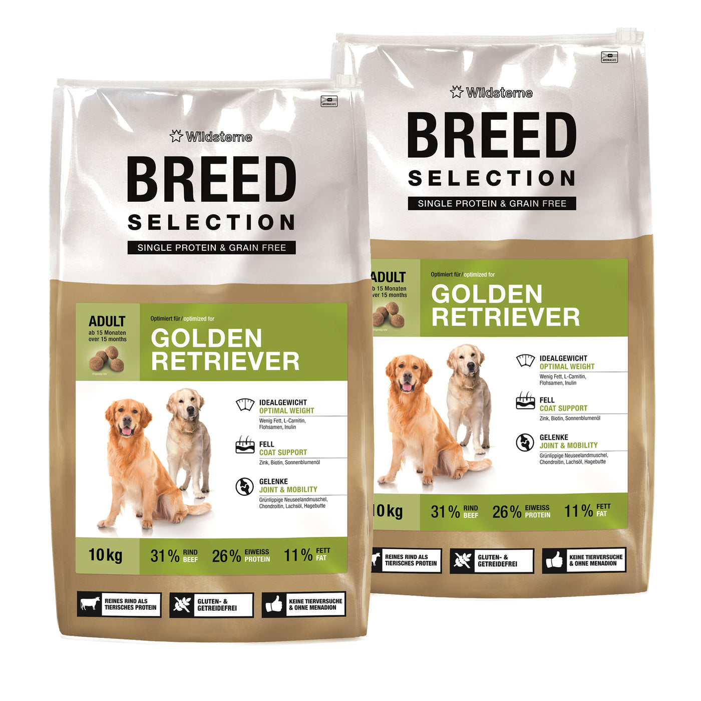 Monoprotein Hundefutter Sparpaket (2x10) für Golen Retriever - hochwertiges Premiumfutter ohne Getreide
