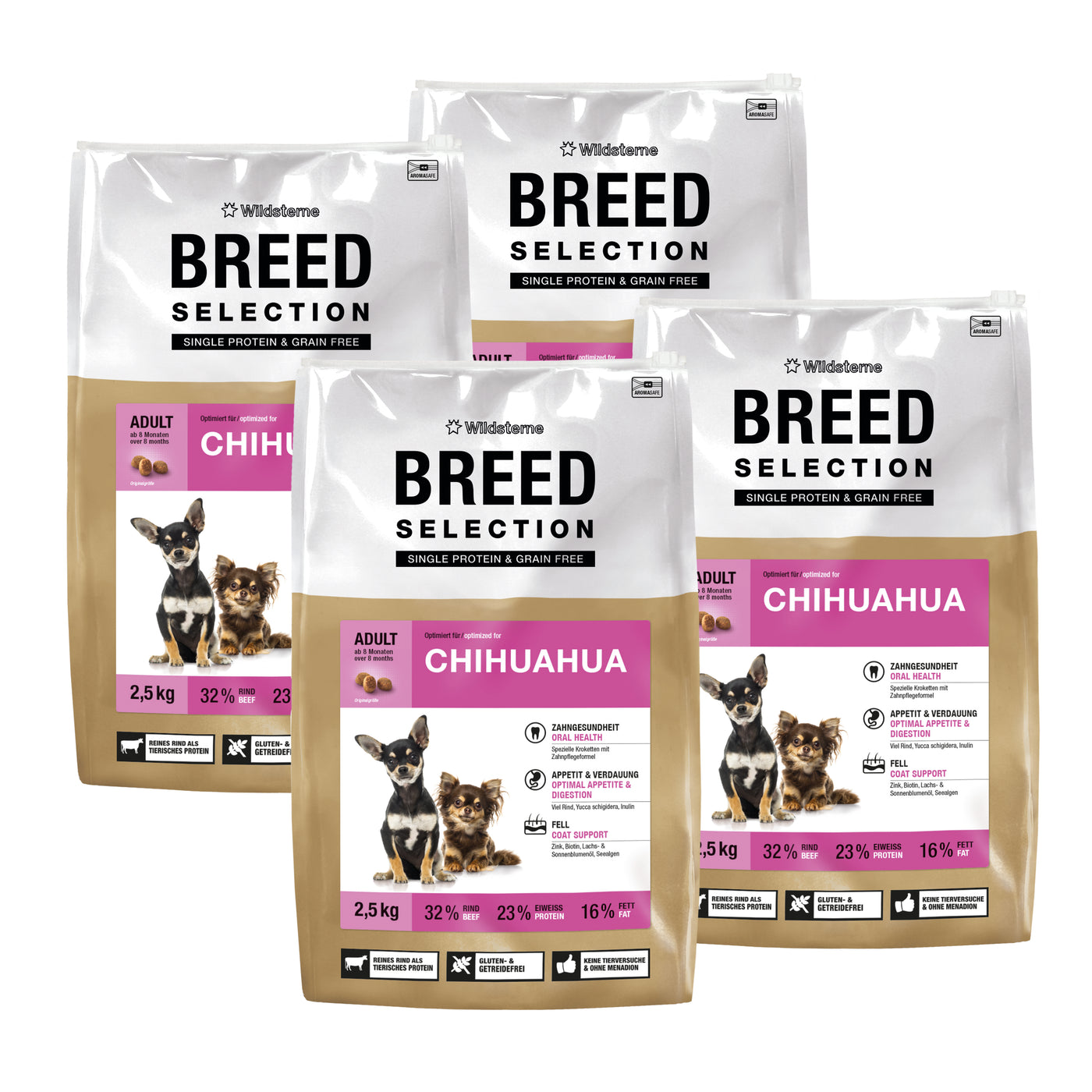 Monoprotein Hundefutter Sparpaket (2 x2,5kg) für Chihuahua - hochwertiges Premiumfutter ohne Getreide
